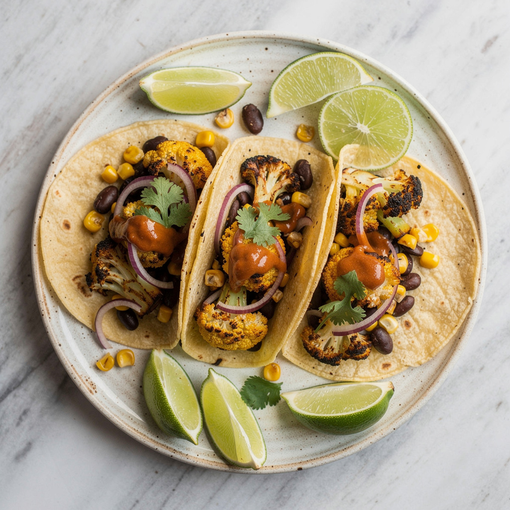Red Onion and Charred Cauliflower Tacos