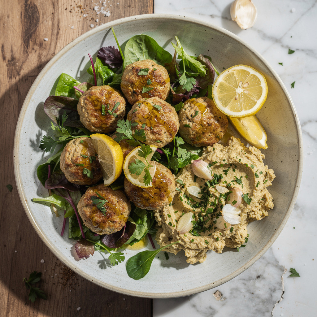 Greek Chicken Meatballs (No Breadcrumbs!)