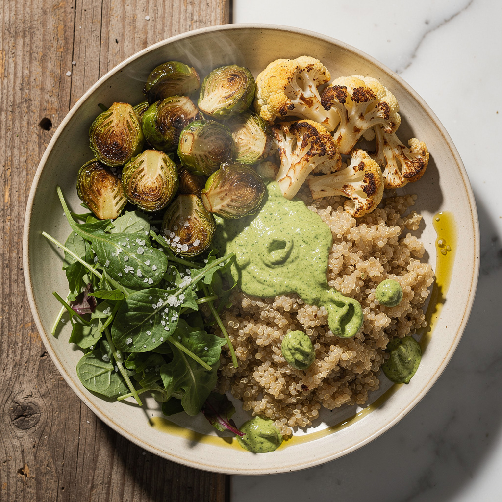 Quinoa Bowls with Creamy Pesto Dressing