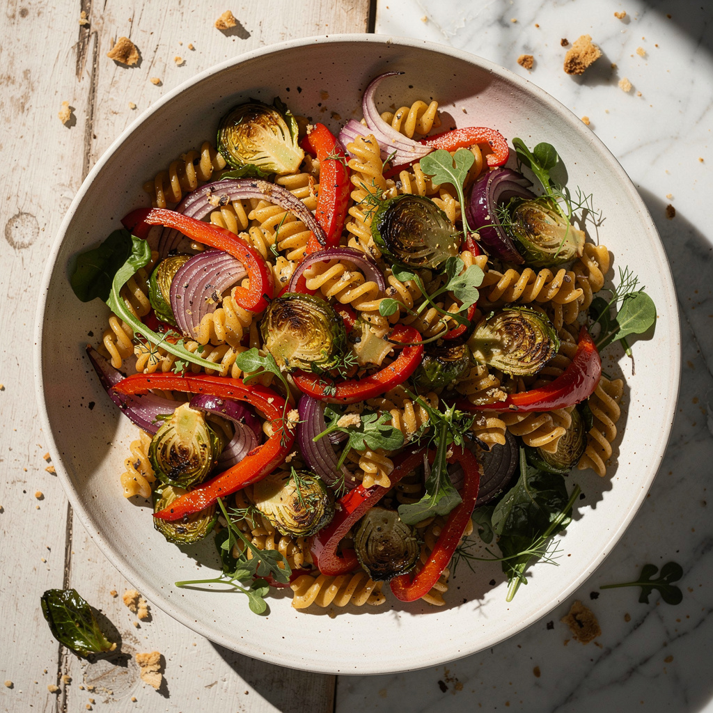 Roasted Vegetable Pasta Salad (Vegan!)