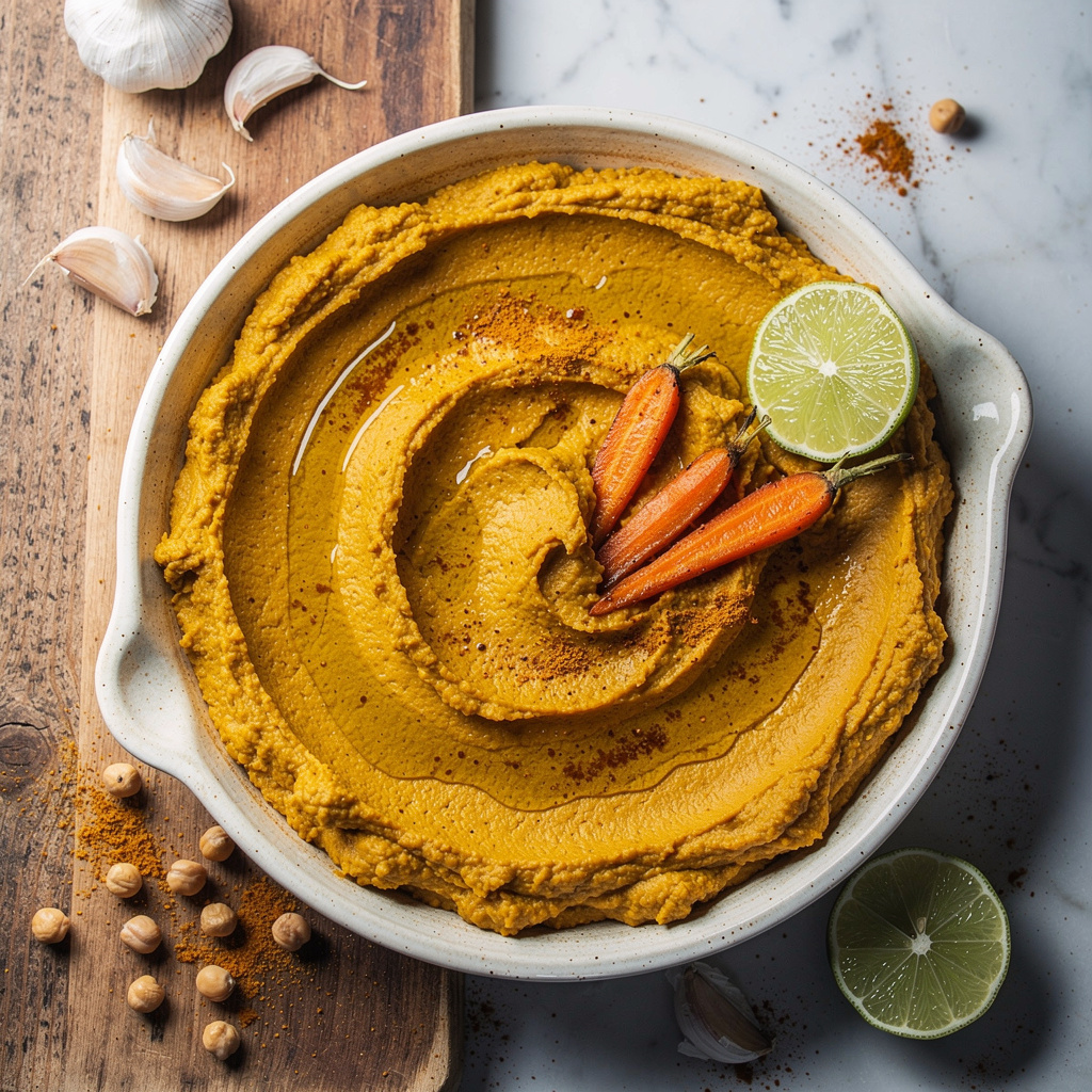 Curried Roasted Carrot Hummus