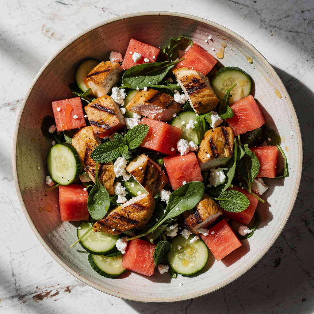 Grilled Chicken Watermelon Salad