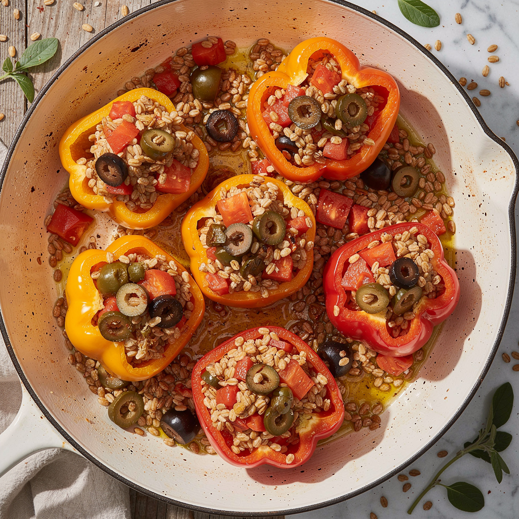 Mediterranean Farro Stuffed Peppers