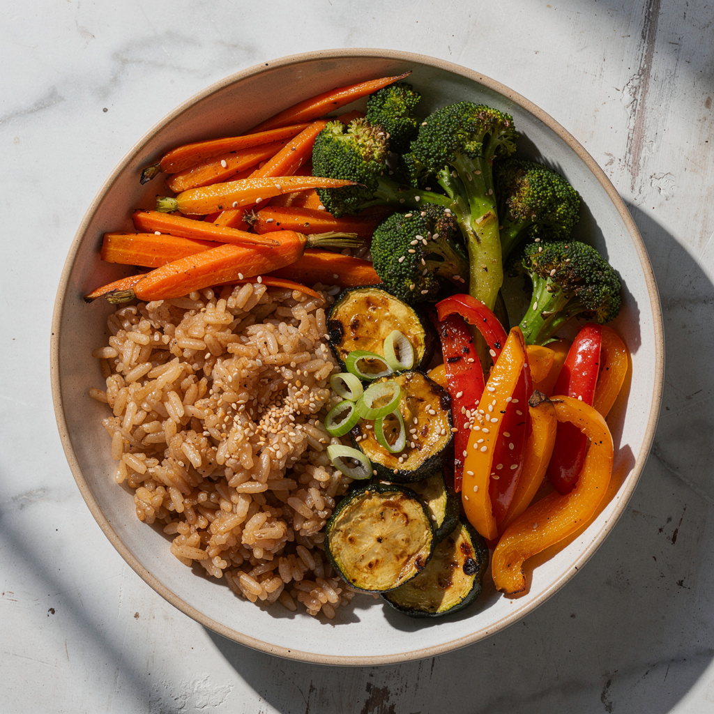 Miso Roasted Veggie Rice Bowl