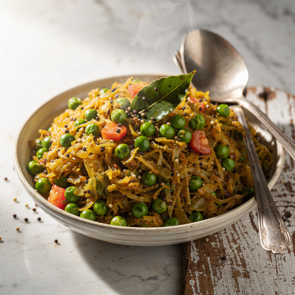 Patta Gobi & Matar (Cabbage & Peas)