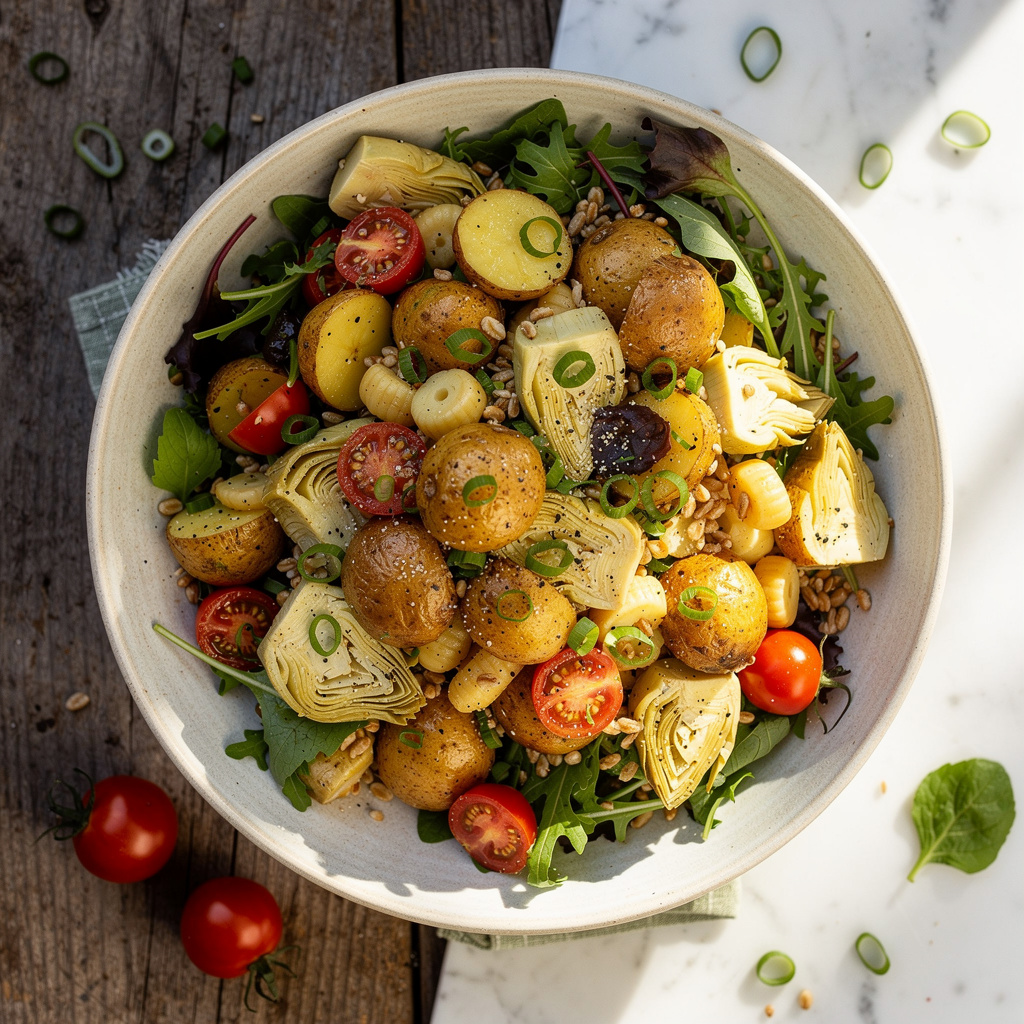 Potato and Artichoke Heart Pasta Salad