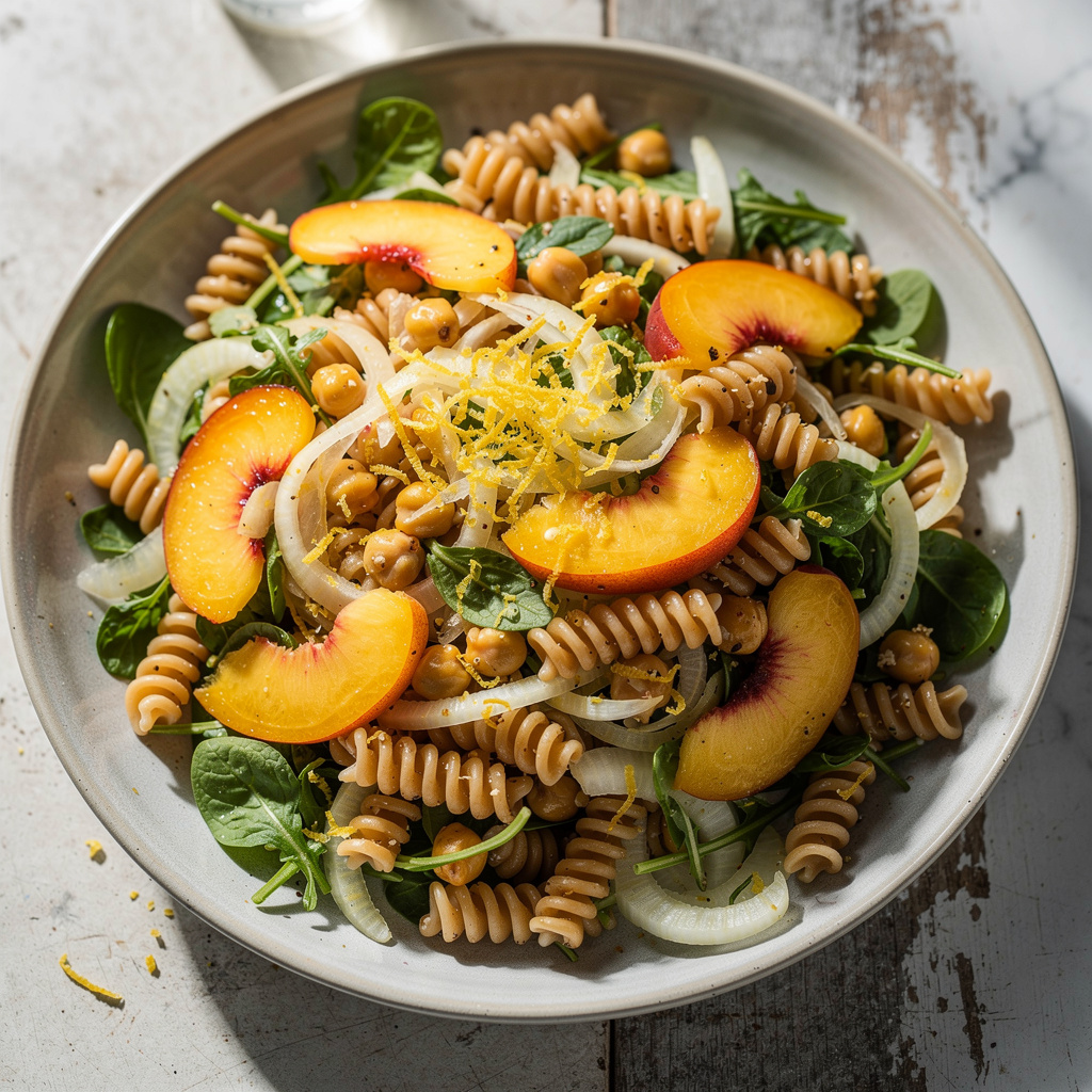 Stone Fruit Pasta Salad with Fennel