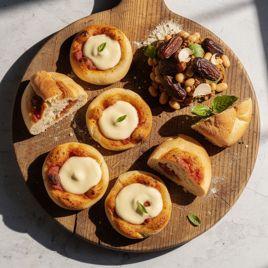 Air-Fryer Mini Pizzas with Alfredo Sauce