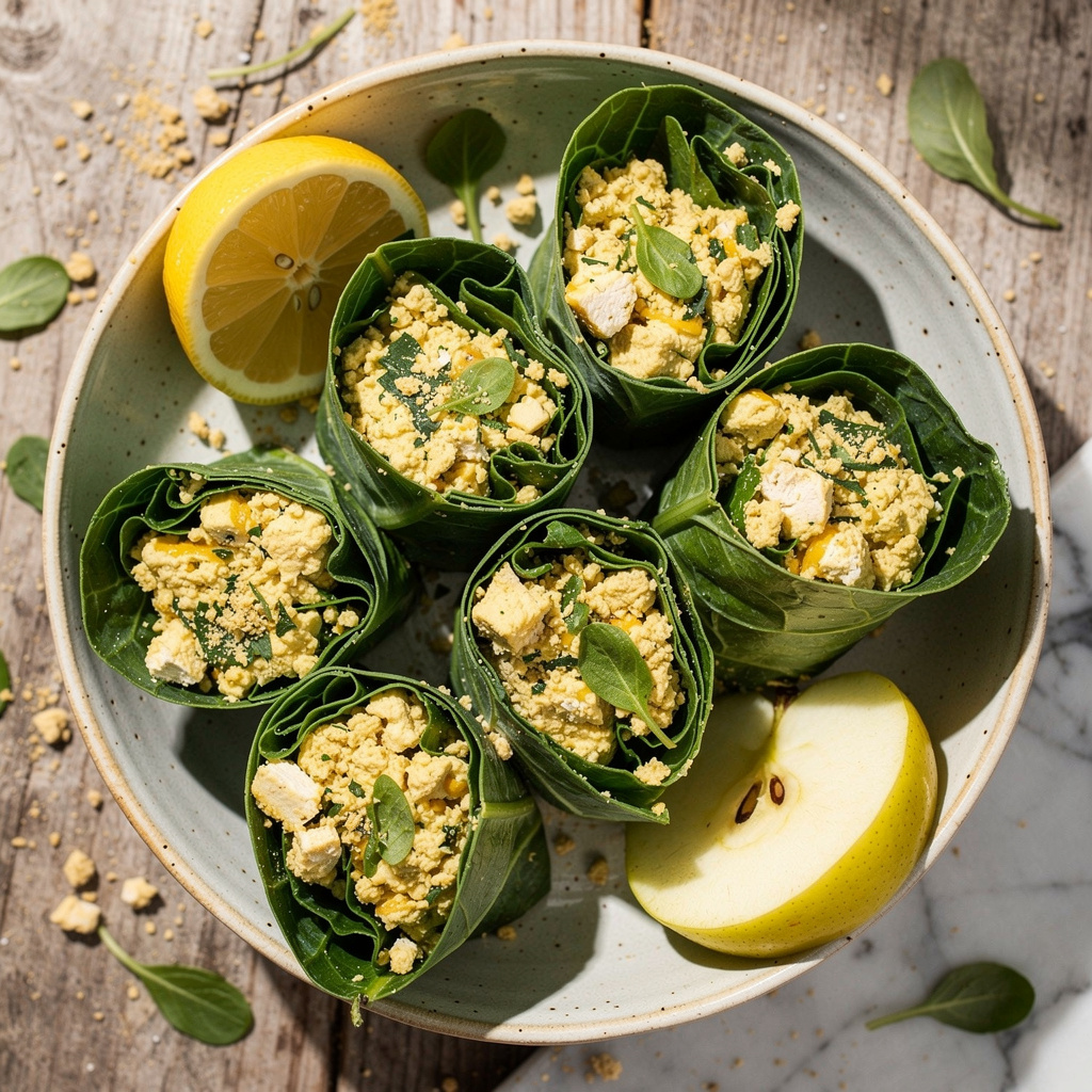Dom Thompson's Vegan Egg Salad Collard Wraps