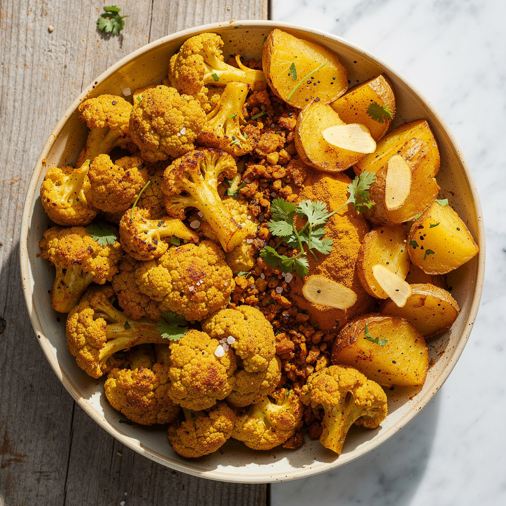 Indian-Spiced Cauliflower and Potato Casserole