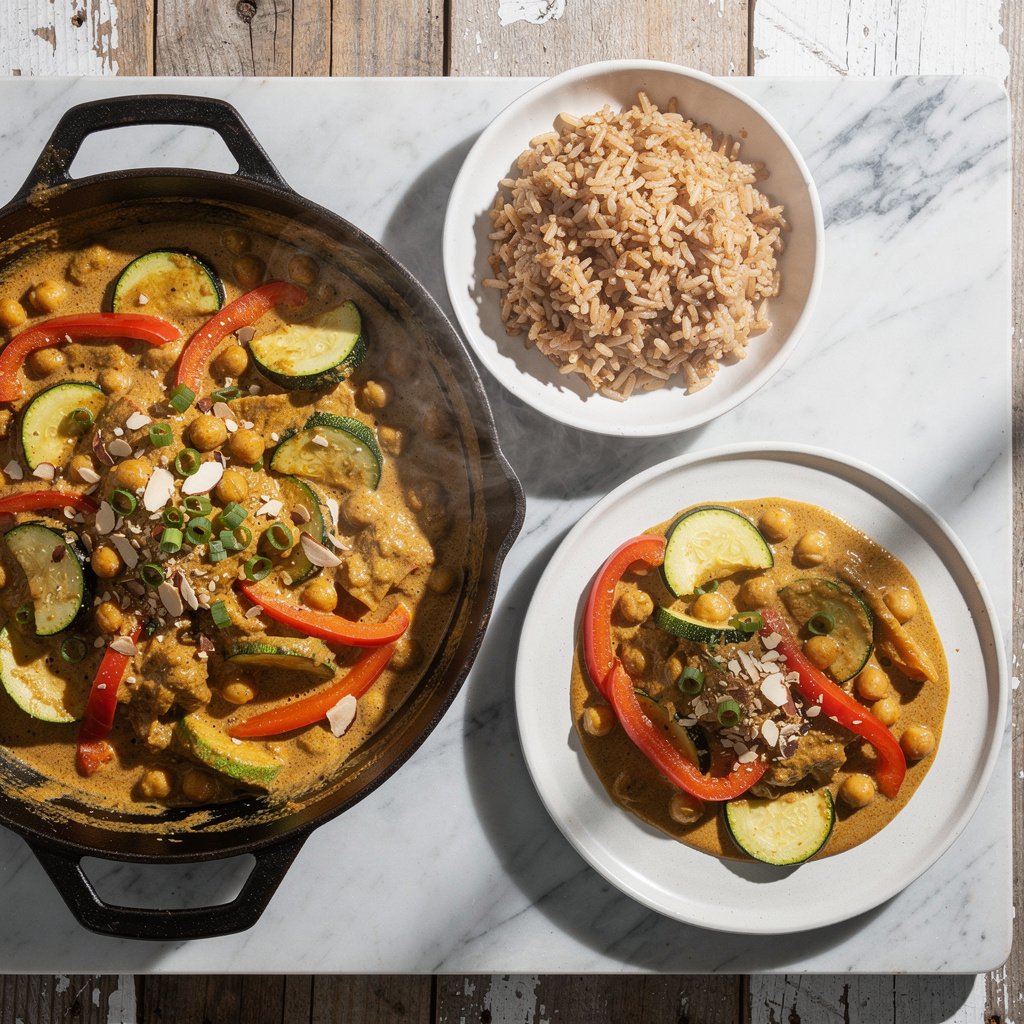 Thai Chickpea-Almond Curry