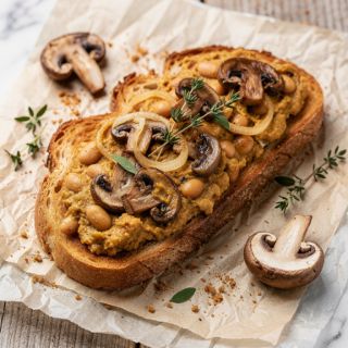 Vegan Welsh Rarebit with Mushrooms