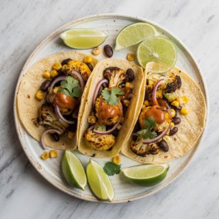 Red Onion and Charred Cauliflower Tacos