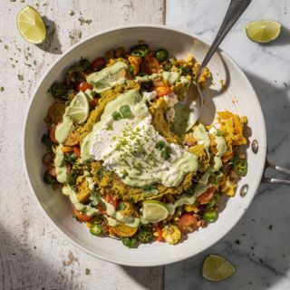 Mexican Breakfast Hash with Lime Crema