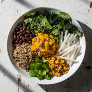 Southwest Salad Bowls with Quick Mango Salsa