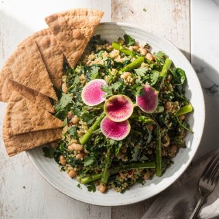 Spinach Tabbouleh Salad with Watermelon Radish