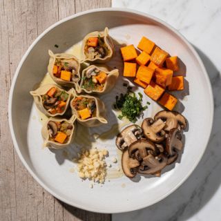 Sweet Potato and Shiitake Mushroom Dumplings