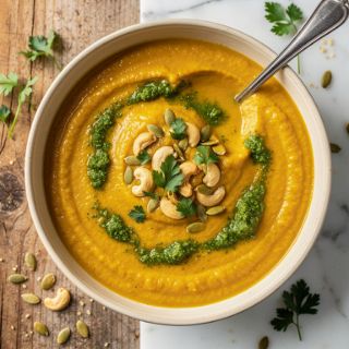 Butternut Bisque with Parsley Pistou