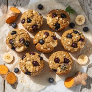 Blueberry Oat Breakfast Muffins