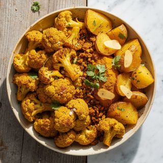 Indian-Spiced Cauliflower and Potato Casserole