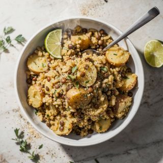 Vegan Rice Casserole with Lentils